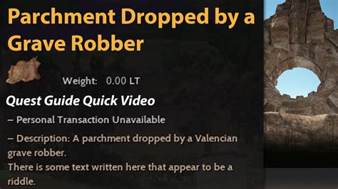 parchment dropped by a grave robber